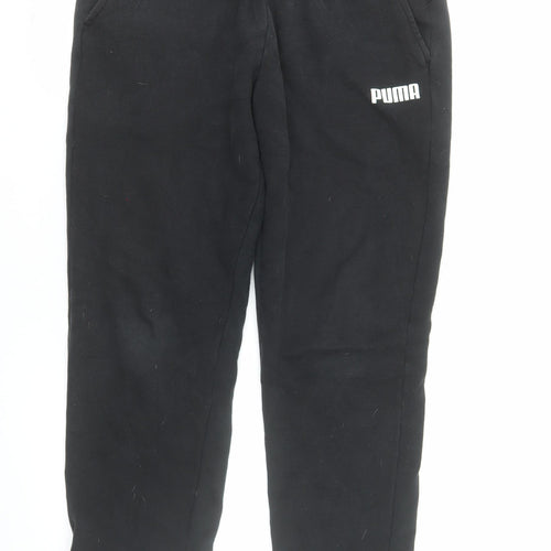 Puma Men's Black Large Jogger Sweatpants with Elastic Waist