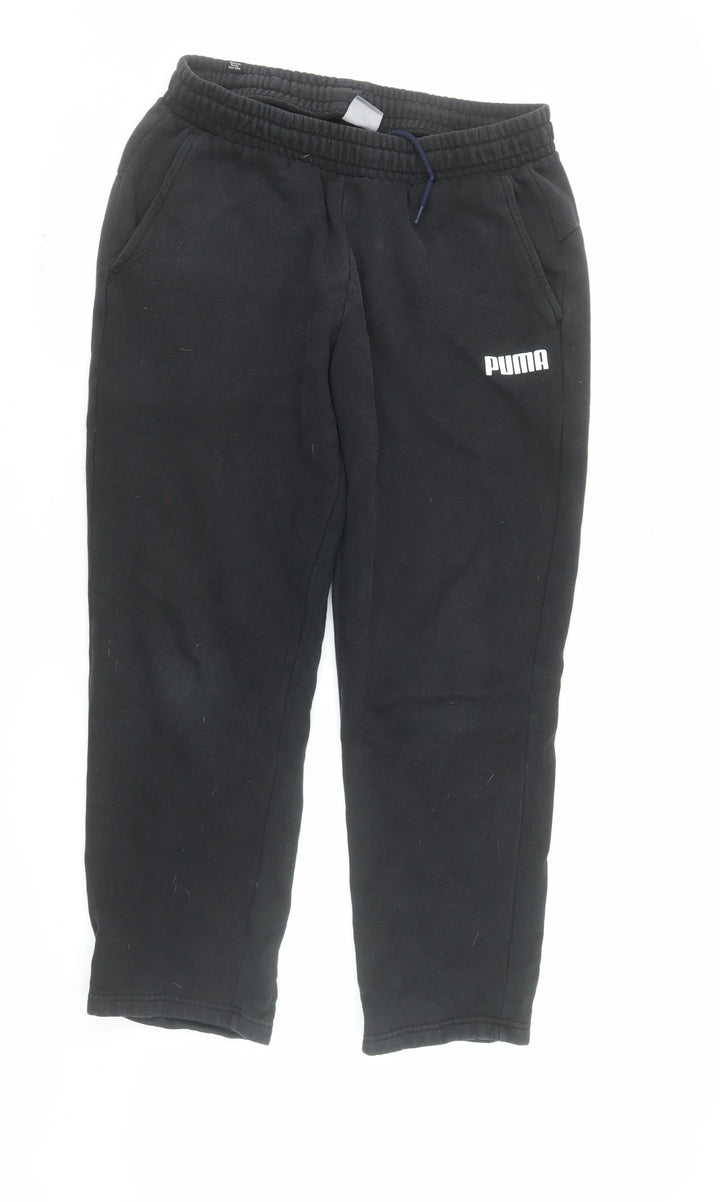 Puma Men's Black Large Jogger Sweatpants with Elastic Waist