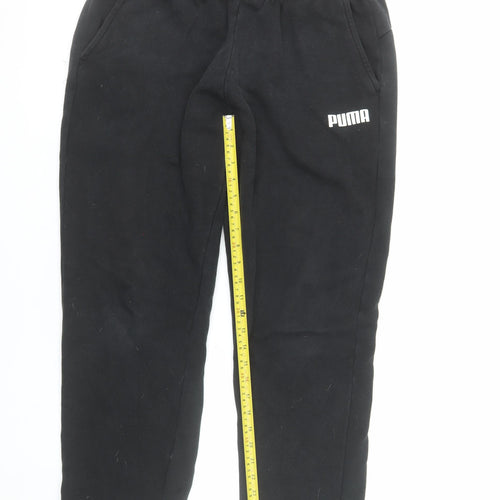 Puma Men's Black Large Jogger Sweatpants with Elastic Waist