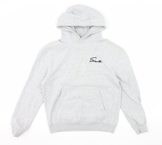 SikSilk Men's Grey Pullover Hoodie Size S Regular Fit Streetwear