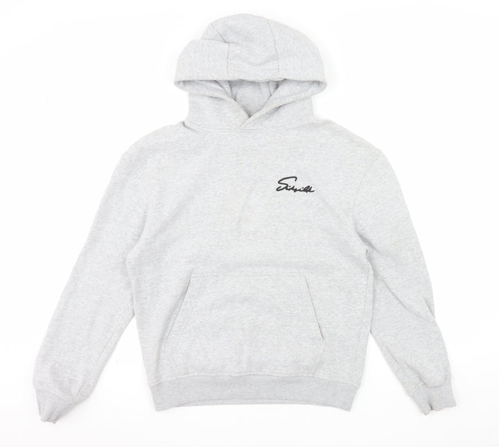SikSilk Men's Grey Pullover Hoodie Size S Regular Fit Streetwear