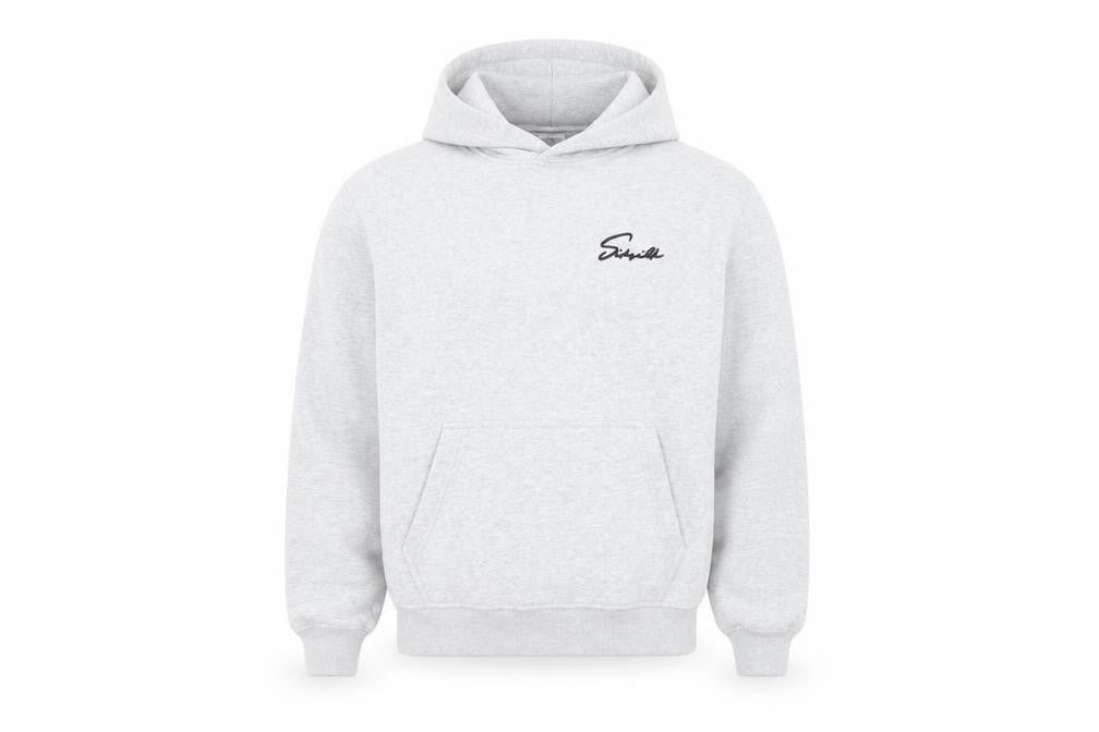 Front view of SikSilk Men's Grey Pullover Hoodie, size S, Regular Fit Streetwear