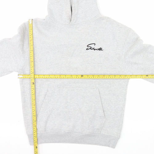 SikSilk Men's Grey Pullover Hoodie Size S Regular Fit Streetwear