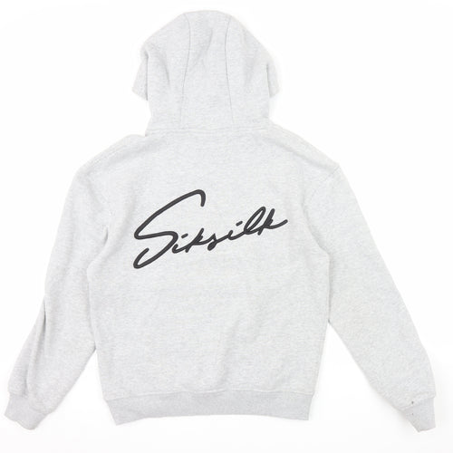 SikSilk Men's Grey Pullover Hoodie Size S Regular Fit Streetwear