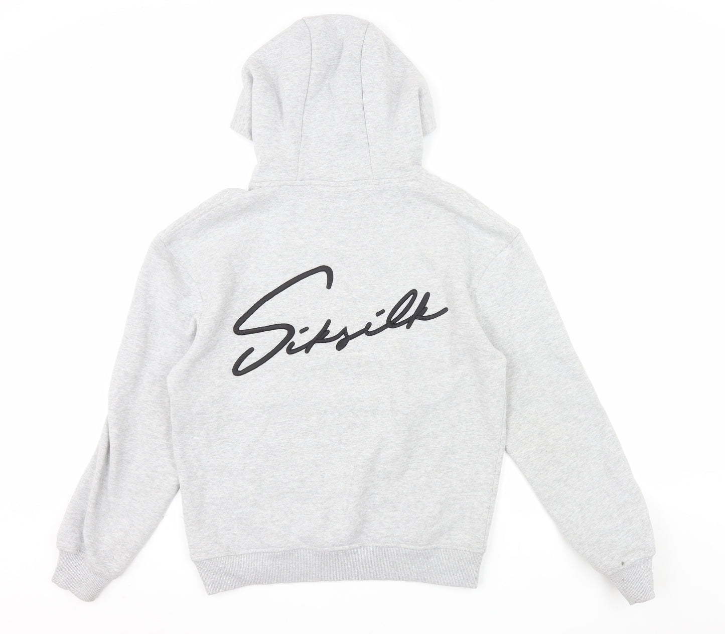 SikSilk Men's Grey Pullover Hoodie Size S Regular Fit Streetwear