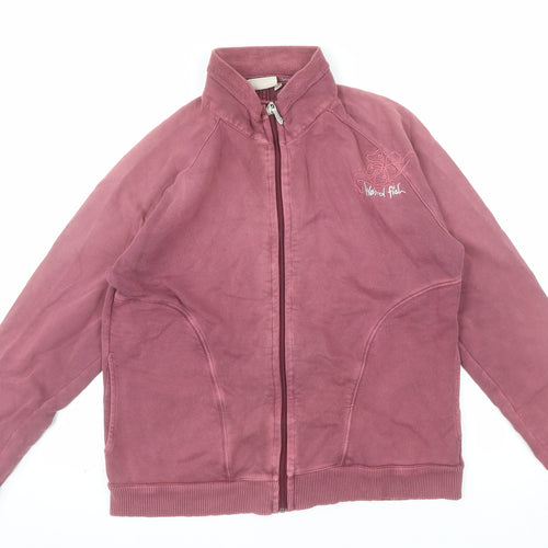 Weird Fish Womens Pink Full Zip Hoodie Size L 100% Cotton Casual