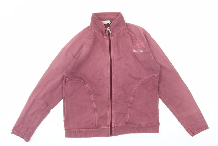 Weird Fish Womens Pink Full Zip Hoodie Size L 100% Cotton Casual