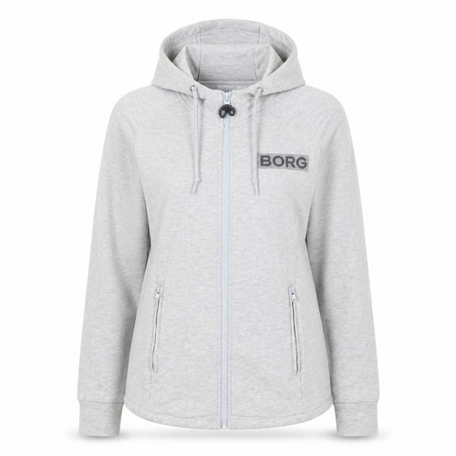 Bjorn Borg Womens Grey Full Zip Hoodie Size 6 Cotton Blend