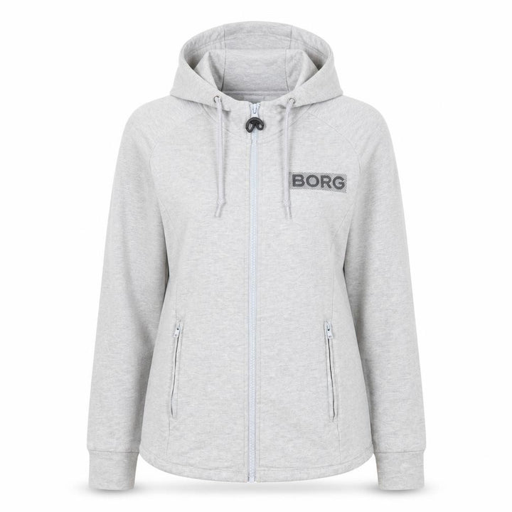Bjorn Borg Womens Grey Full Zip Hoodie Size 6 Cotton Blend