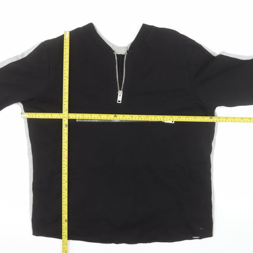 Diesel Men's Black & Grey Half Zip Sweatshirt XL Cotton Reversible