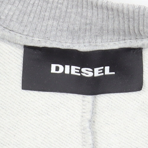 Diesel Men's Black & Grey Half Zip Sweatshirt XL Cotton Reversible