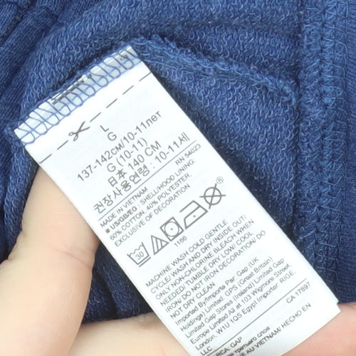 GAP Girls Blue Sequin Logo Full Zip Hoodie 10-11 Years