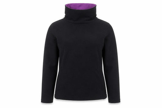 Front view of Quechua Women Black Fleece Pullover Sweatshirt, size 12