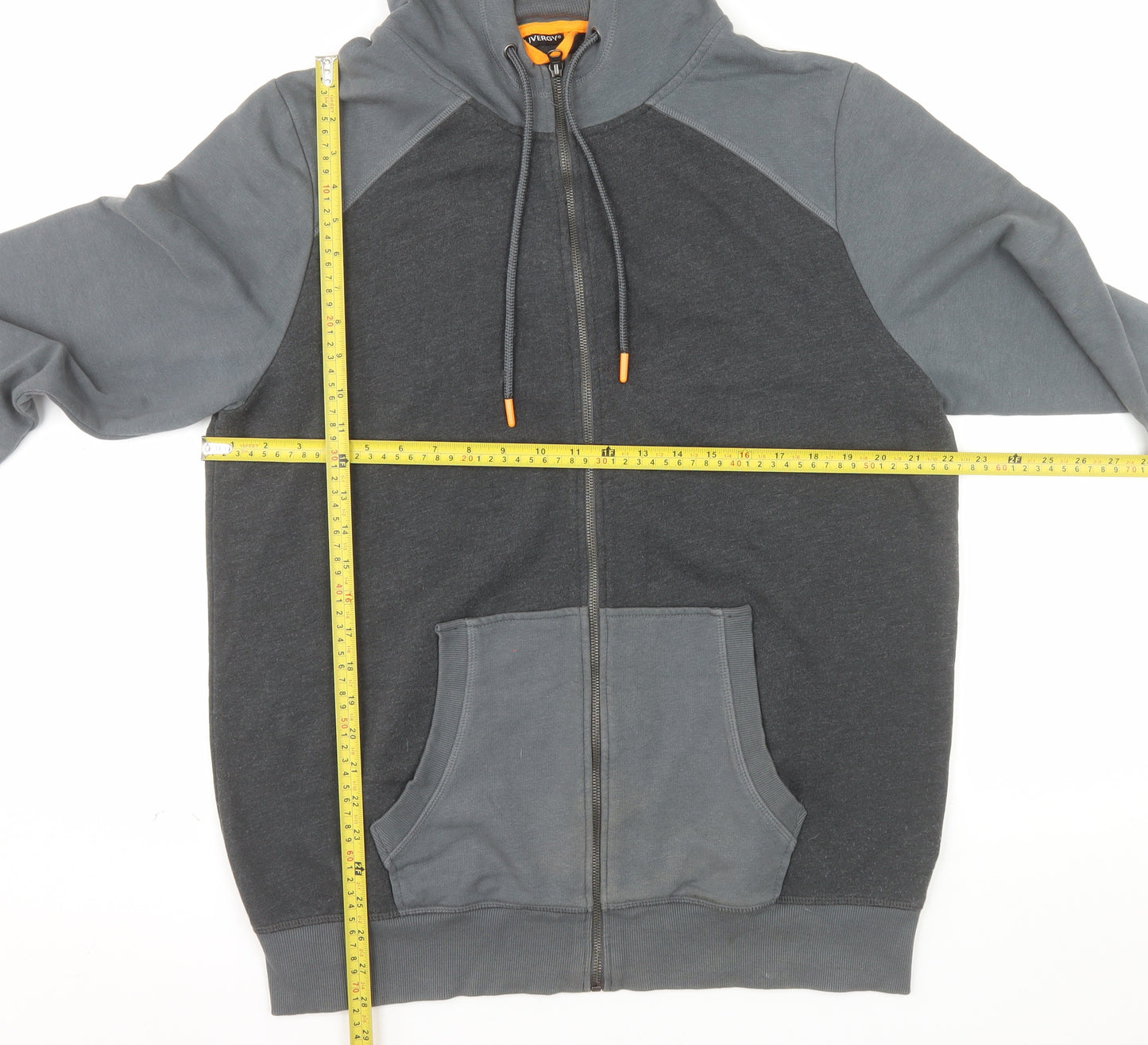 Livergy Men’s Grey Full Zip Hoodie Size L Cotton Blend