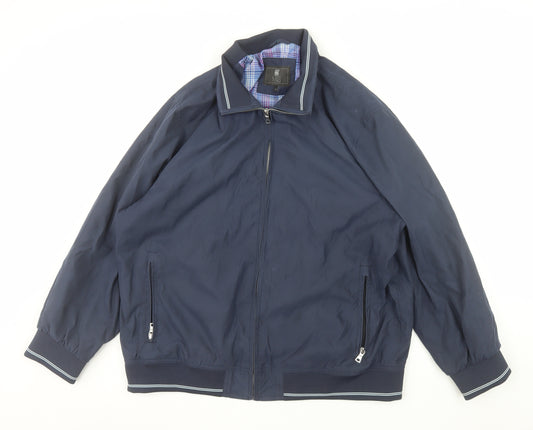 Marks and Spencer Men's Blue XL Bomber Jacket Casual Full Zip Lightweight
