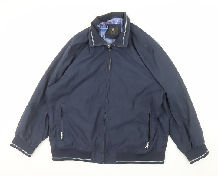 Marks and Spencer Men's Blue XL Bomber Jacket Casual Full Zip Lightweight
