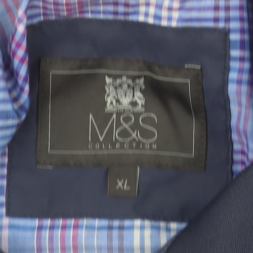 Marks and Spencer Men's Blue XL Bomber Jacket Casual Full Zip Lightweight