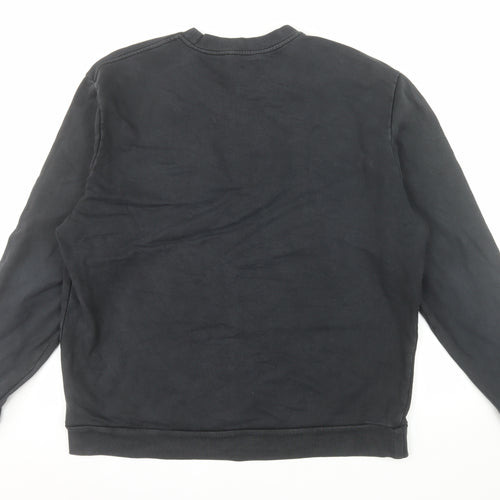 AllSaints Men's Black Logo Sweatshirt XL Crew Neck Cotton