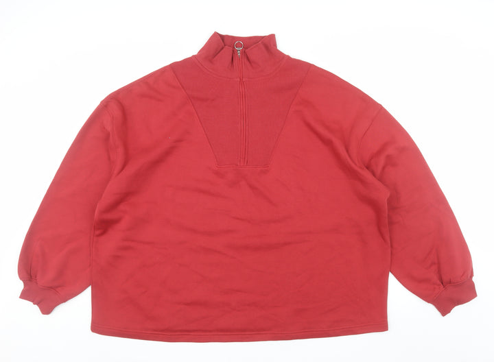 Simply Be Women’s Red 1/2 Zip Pullover Sweatshirt Size 20