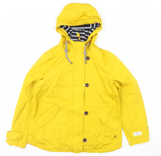 Joules Women’s Yellow Waterproof Rain Coat Jacket Size 12