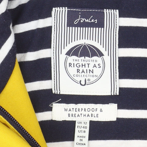 Joules Women’s Yellow Waterproof Rain Coat Jacket Size 12