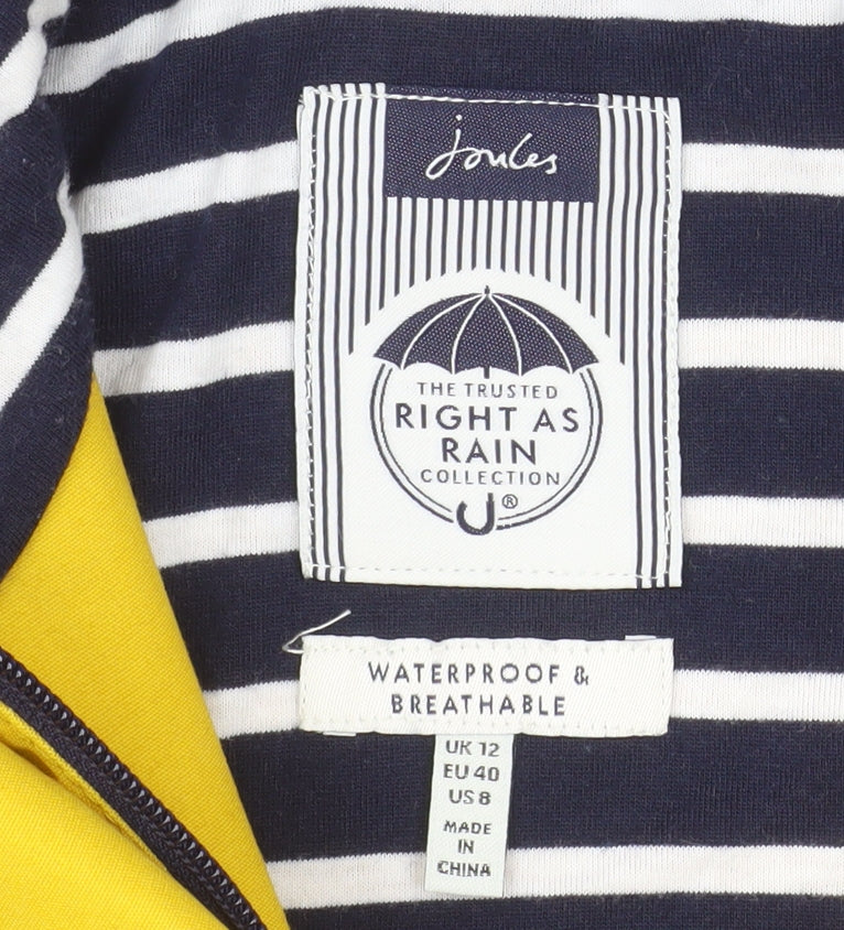 Joules Women’s Yellow Waterproof Rain Coat Jacket Size 12