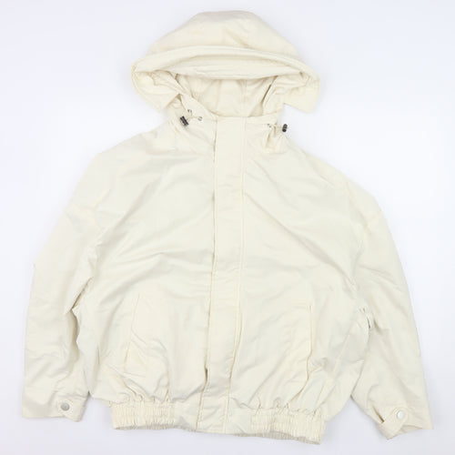William Look Men's Ivory Hooded Water Resistant Jacket Size M