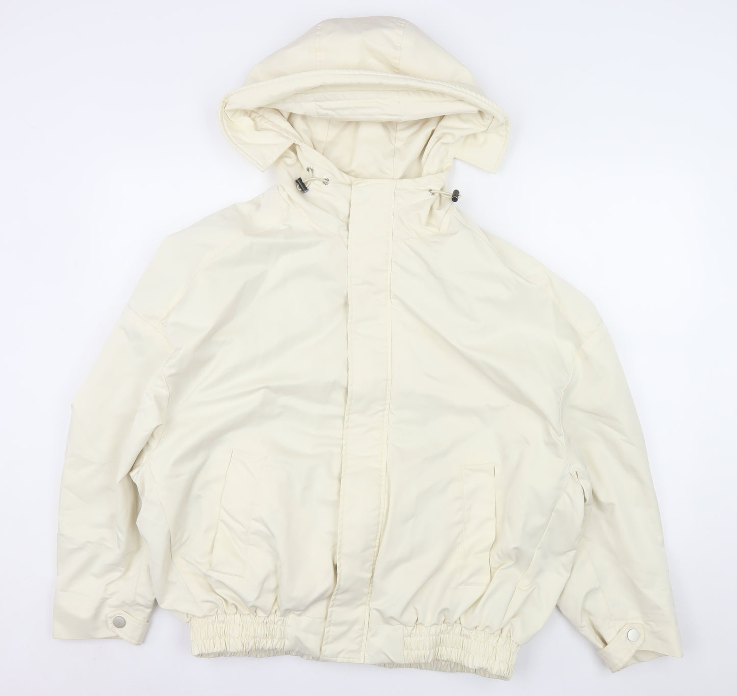 William Look Men's Ivory Hooded Water Resistant Jacket Size M