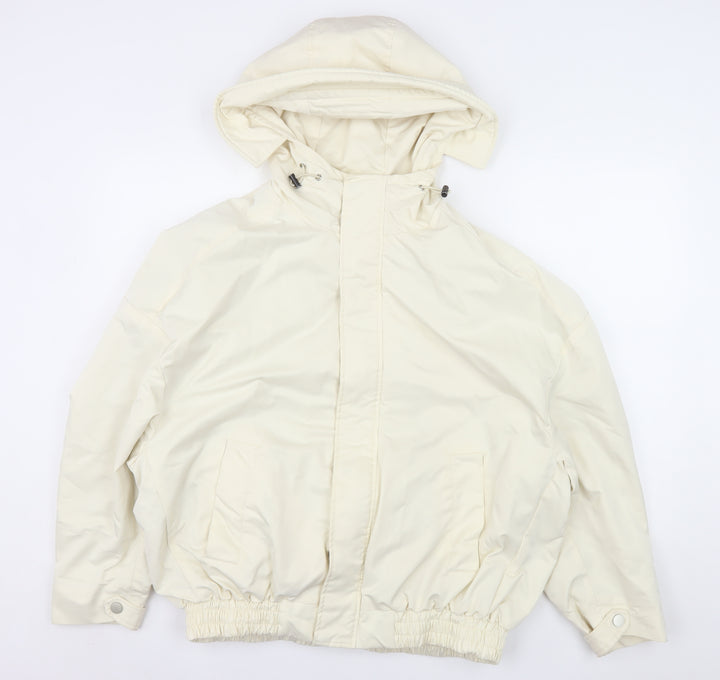 William Look Men's Ivory Hooded Water Resistant Jacket Size M