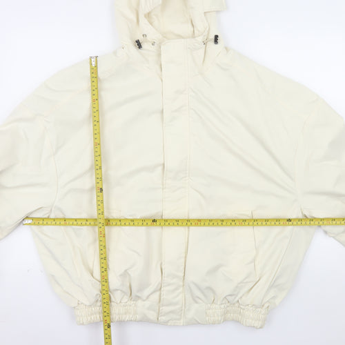 William Look Men's Ivory Hooded Water Resistant Jacket Size M