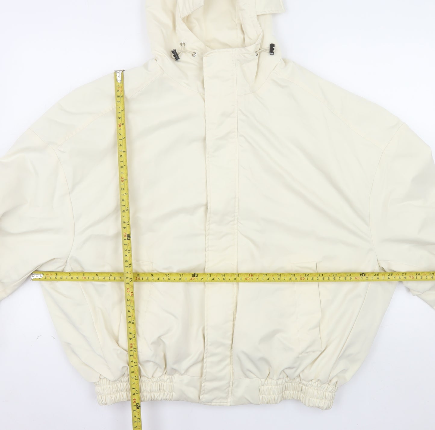 William Look Men's Ivory Hooded Water Resistant Jacket Size M