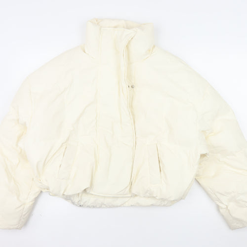 COLDDLE Women’s Ivory Cropped Puffer Jacket Size S Down Filled