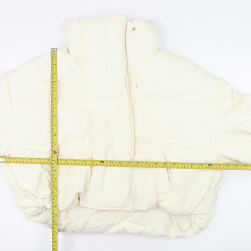 COLDDLE Women’s Ivory Cropped Puffer Jacket Size S Down Filled