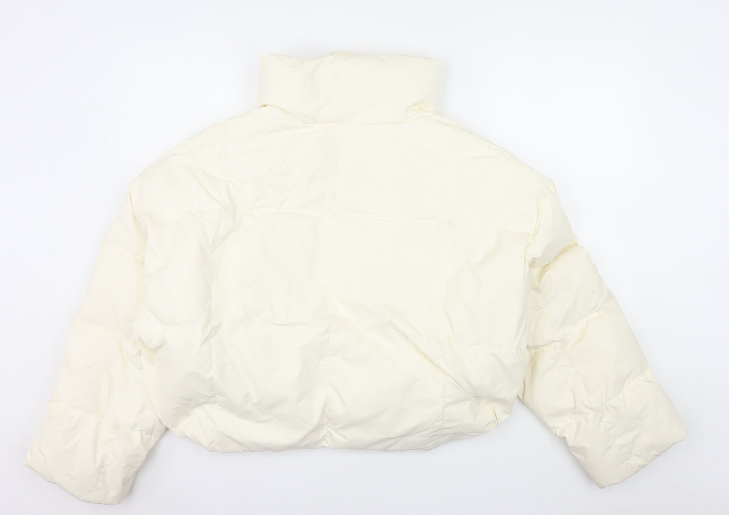 COLDDLE Women’s Ivory Cropped Puffer Jacket Size S Down Filled