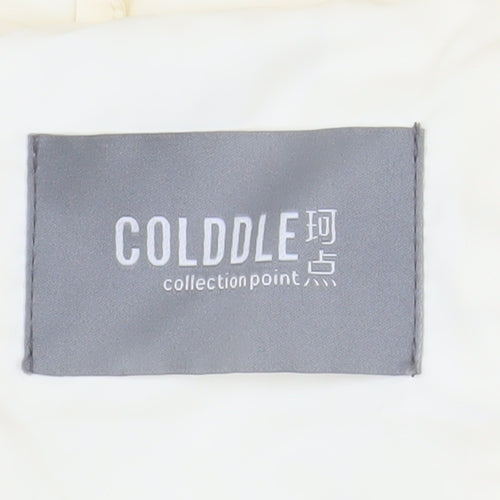 COLDDLE Women’s Ivory Cropped Puffer Jacket Size S Down Filled