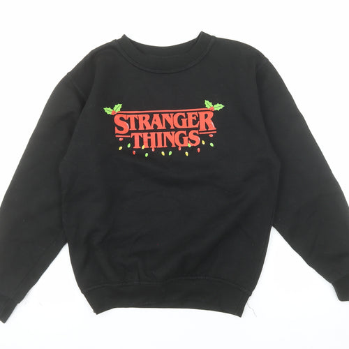 Netflix Boys Black Stranger Things XL Pullover Fleece Sweatshirt