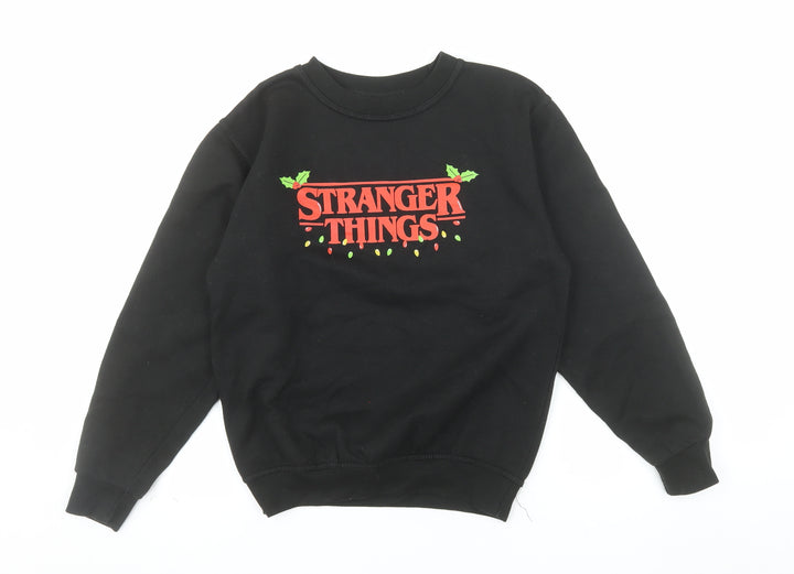 Netflix Boys Black Stranger Things XL Pullover Fleece Sweatshirt