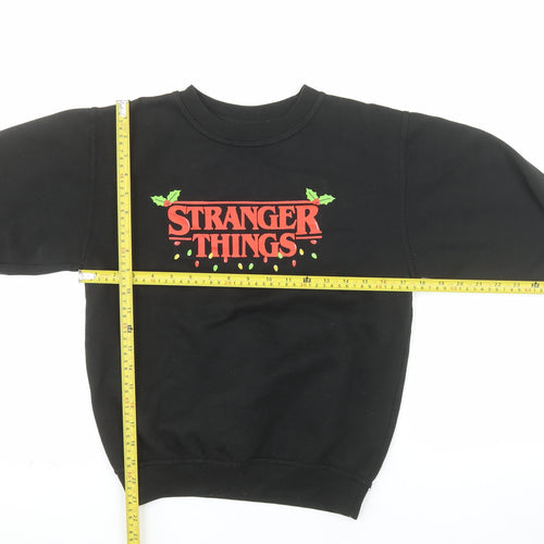 Netflix Boys Black Stranger Things XL Pullover Fleece Sweatshirt