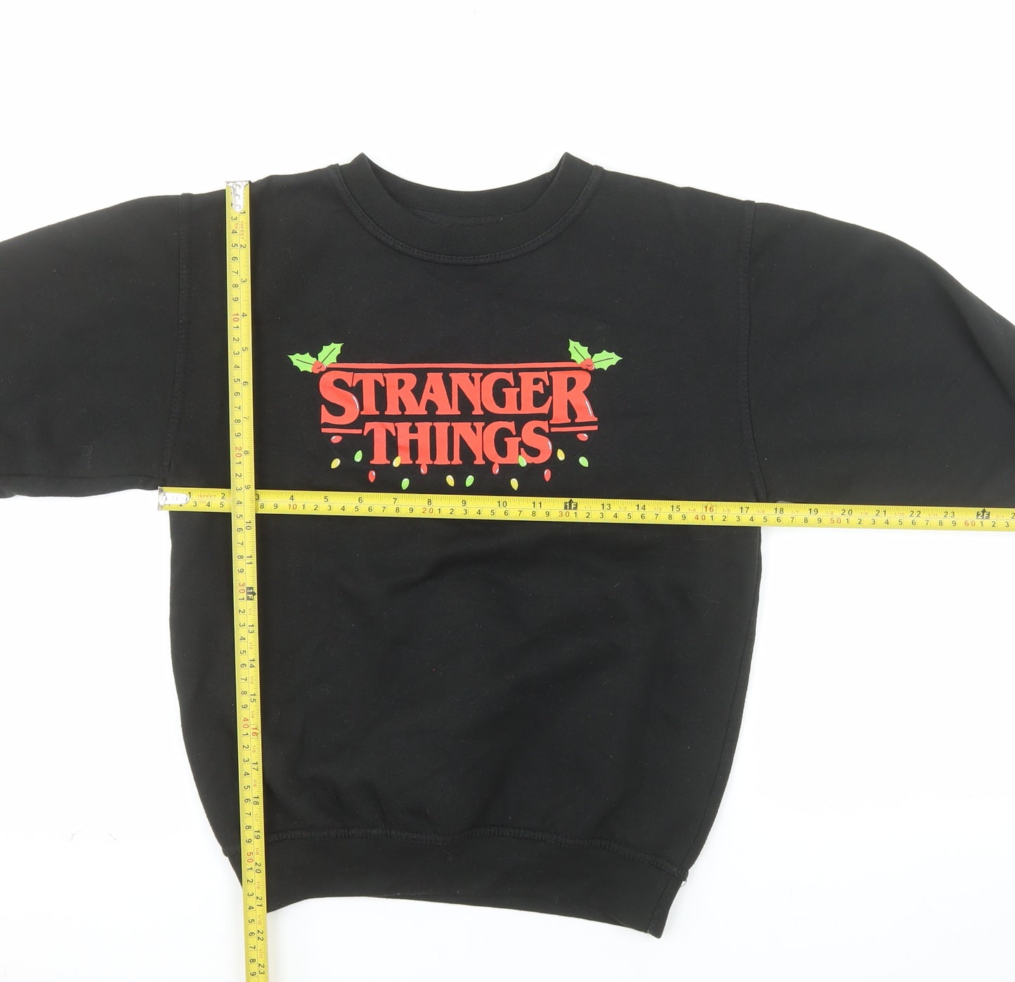 Netflix Boys Black Stranger Things XL Pullover Fleece Sweatshirt