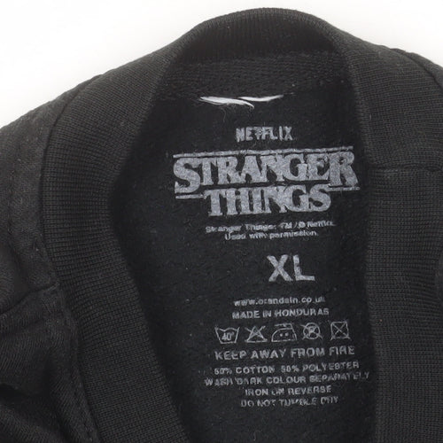 Netflix Boys Black Stranger Things XL Pullover Fleece Sweatshirt