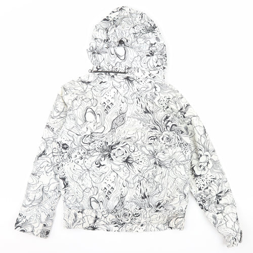 Billabong Womens XS White Floral Ski Jacket Hooded Waterproof