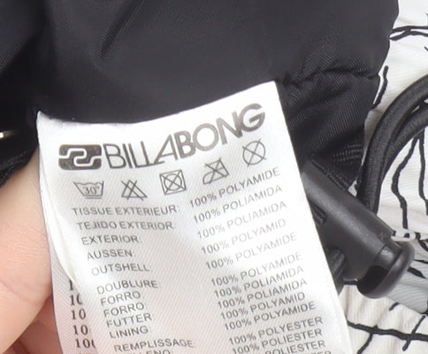 Billabong Womens XS White Floral Ski Jacket Hooded Waterproof