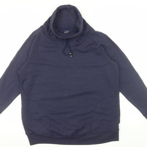 BHS Women Navy Size 22 Cowl Neck Pullover Hoodie Cotton Blend
