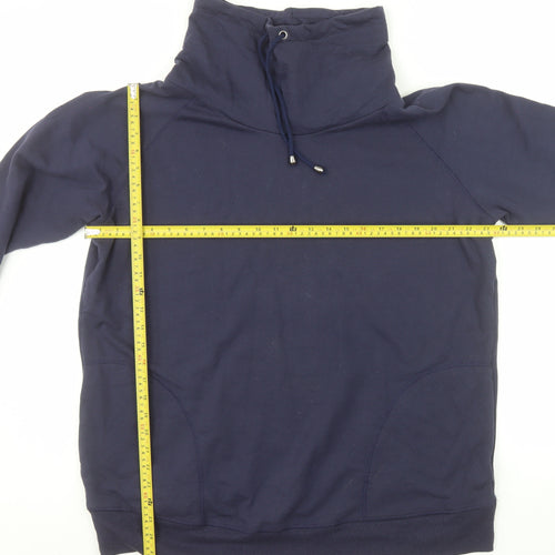 BHS Women Navy Size 22 Cowl Neck Pullover Hoodie Cotton Blend