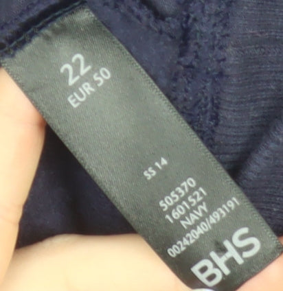 BHS Women Navy Size 22 Cowl Neck Pullover Hoodie Cotton Blend