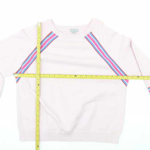Oliver Bonas Women’s Pink Striped Crew Neck Jumper Size 16
