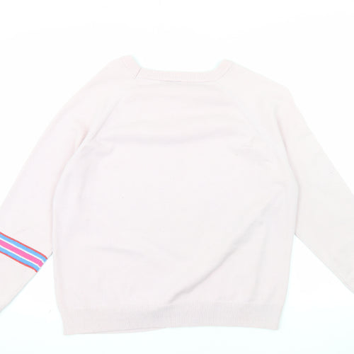 Oliver Bonas Women’s Pink Striped Crew Neck Jumper Size 16
