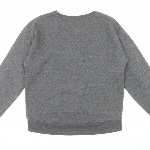 Wonder Woman Girls Grey Sweatshirt Size 14 Star Print Cotton Blend