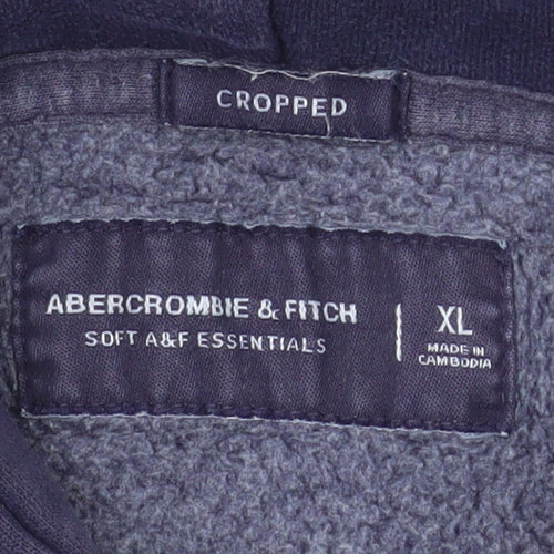 Abercrombie & Fitch Men's Blue Full Zip Hoodie XL Relaxed Fit