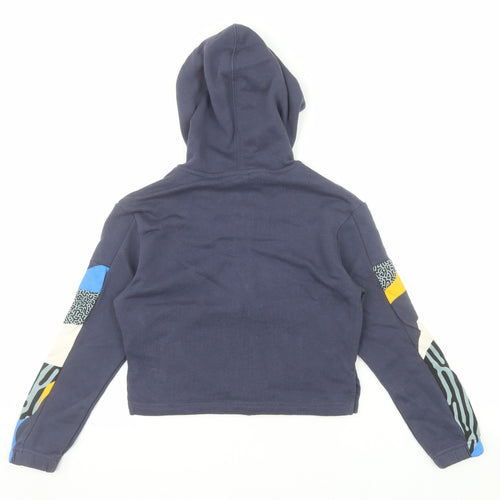 Adidas Girls Blue Full Zip Hoodie 9-10 Years Hooded Sports Top